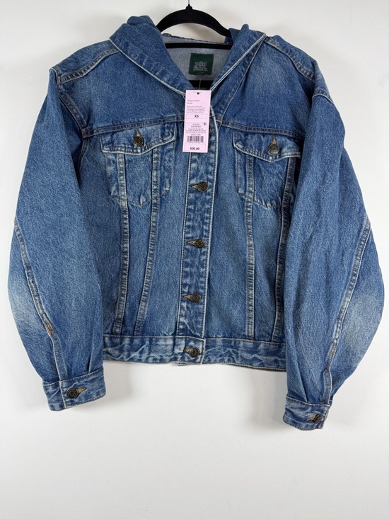 Wild Fable Women's Oversized Hooded Denim Jacket - Medium Wash XS: Midweight - Picture 10 of 11